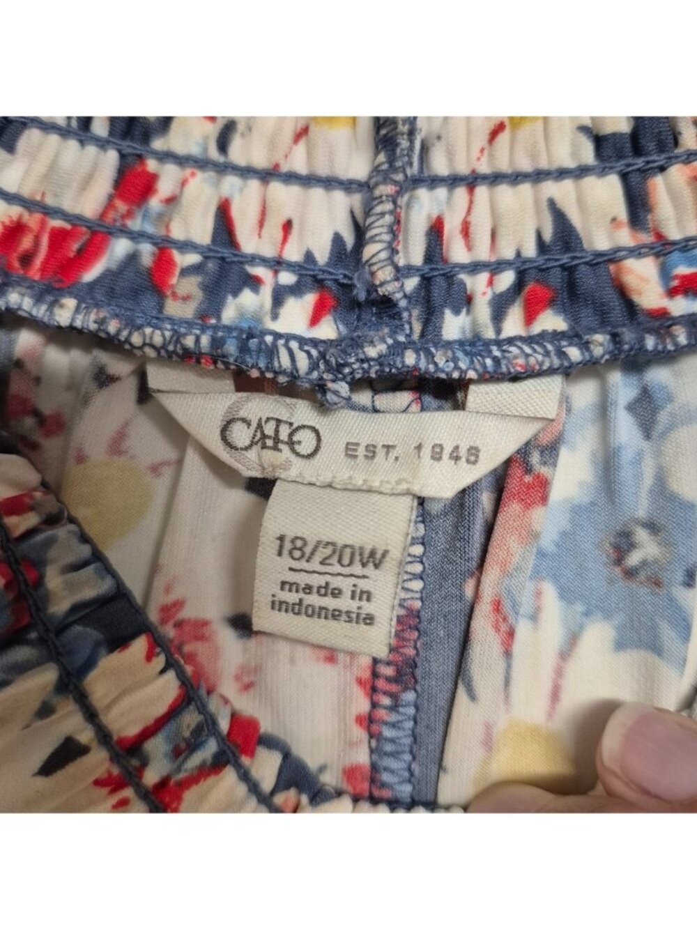 CATO Floral Sleeveless Blouse With Smocked Neckline Size 18/20W Daisy Print - Picture 3 of 6
